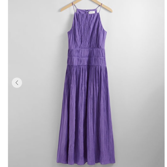 & Other Stories Shirred Sleeveless Midi Dress - Purple - Picture 4 of 10
